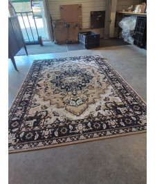 TAPIS LAINE MARRON BEIGE 225X150CM