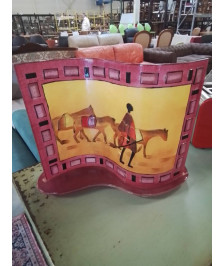 LAMPE VERRE ROSE ORANGÉ DÉCOR AFRICAIN 