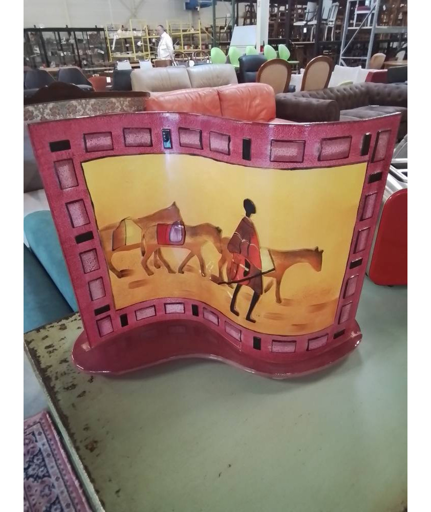 LAMPE VERRE ROSE ORANGÉ DÉCOR AFRICAIN 