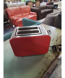 GRILLE PAIN MÉTAL CHROMÉ ET ROUGE HOME