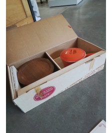 SERVICE A FONDUE FONTE ÉMAILLÉE LE CREUSET  ANNEES 70