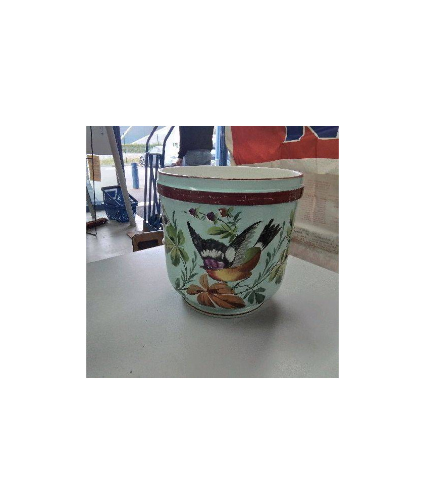 CACHE POT FAIENCE OISEAU