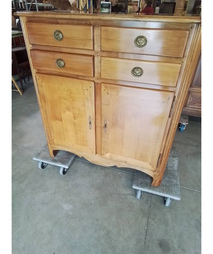 BUFFET BOIS CLAIR 4 TIROIRS 2 PORTES STYLE DIRECTOIRE 