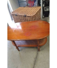 TABLE BASSE MERISIER CANNEE - EN L’ETAT
