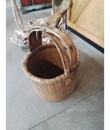 PANIER CHINOIS TRADITIONNEL A RIZ VANNERIE ET BOIS 