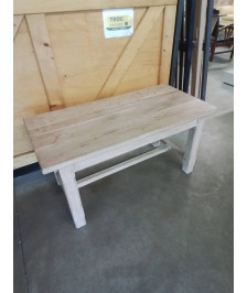 TABLE BASSE RECTANGULAIRE A ENTRETOISE CHÊNE CERUSÉ 