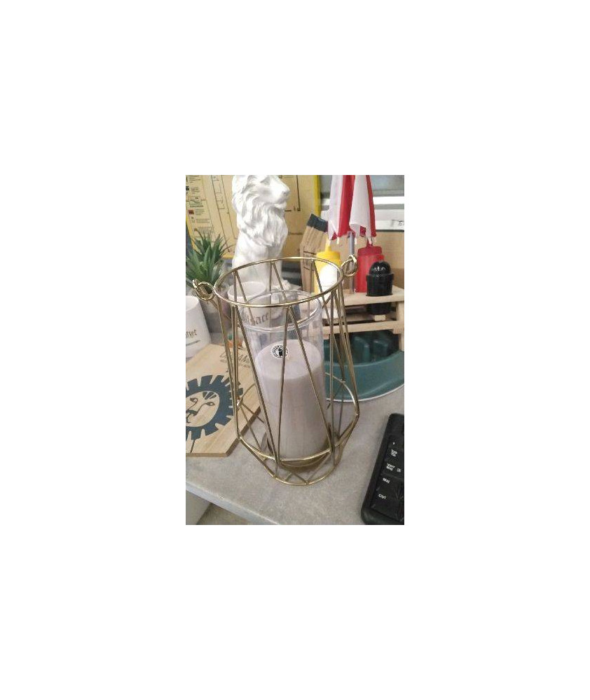 DECO BOUGEOIR DORE + BOUGIE 