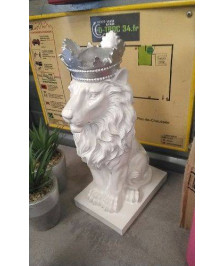 DECO STATUETTE LION RESINE - 37CM
