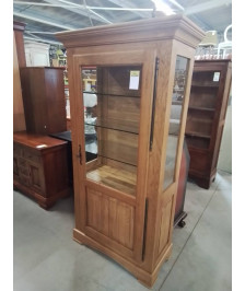 VITRINE CHÊNE CLAIR MOULURÉ 1 PORTE