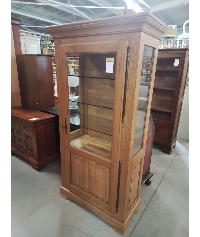 VITRINE CHÊNE CLAIR MOULURÉ 1 PORTE
