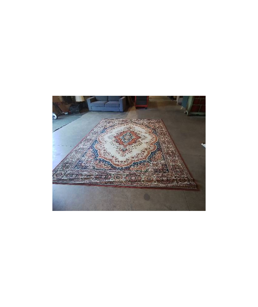 TAPIS LAINE LANO BEIGE ROUGE BLEU VERT 240X340