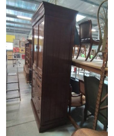 PRESSE A LINGE ANGLAISE  ACAJOU MASSIF STYLE VICTORIEN  7 TIROIRS 2 PORTES  DEBUT XXE