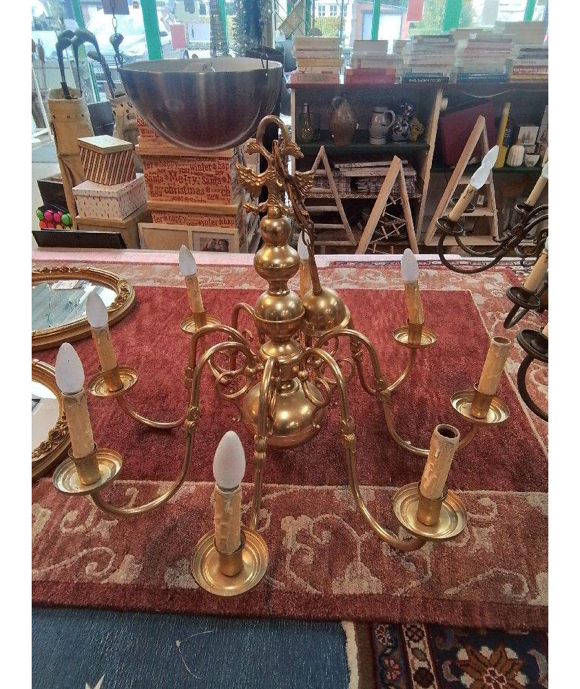 LUSTRE 8 BRANCHES DORE