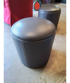 POUF PU GRIS
