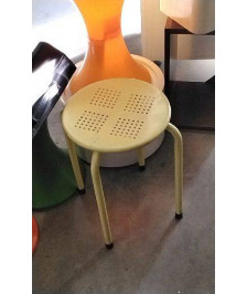 TABOURET JAUNE METAL 