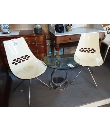 LOT 2 CHAISES CALLIGARIS JAM BLANCHE ROUGE