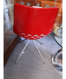 LOT 2 CHAISES CALLIGARIS JAM BLANCHE ROUGE