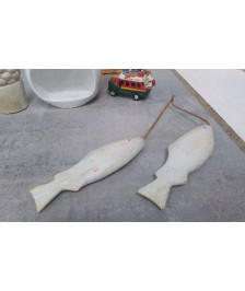 DECO POISSON BOIS X2 - A SUSPENDRE 