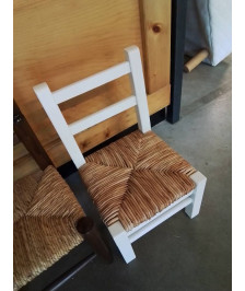 CHAISE ENFANT BOIS BLANC PAILLÉ 