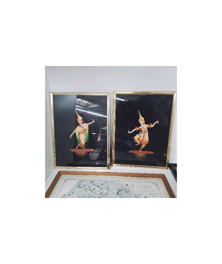 PAIRE DE TABLEAUX INDONESIENS 