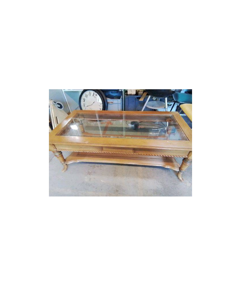 TABLE BASSE DESSUS VERRE 