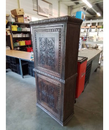 CABINET 2 PORTES BOIS SCULPTÉ  XIXE 