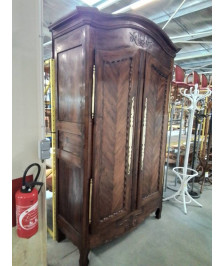 ARMOIRE RÉGENCE MOULUREE LINGERE ET PENDERIE 2 PORTES 