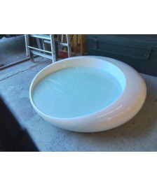 TABLE BASSE RONDE BLANC LAQUÉ 