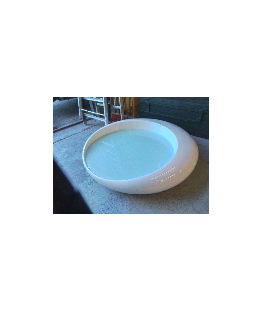 TABLE BASSE RONDE BLANC LAQUÉ 