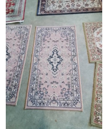  TAPIS LAINE VIEUX ROSE BLEU 113X60CM