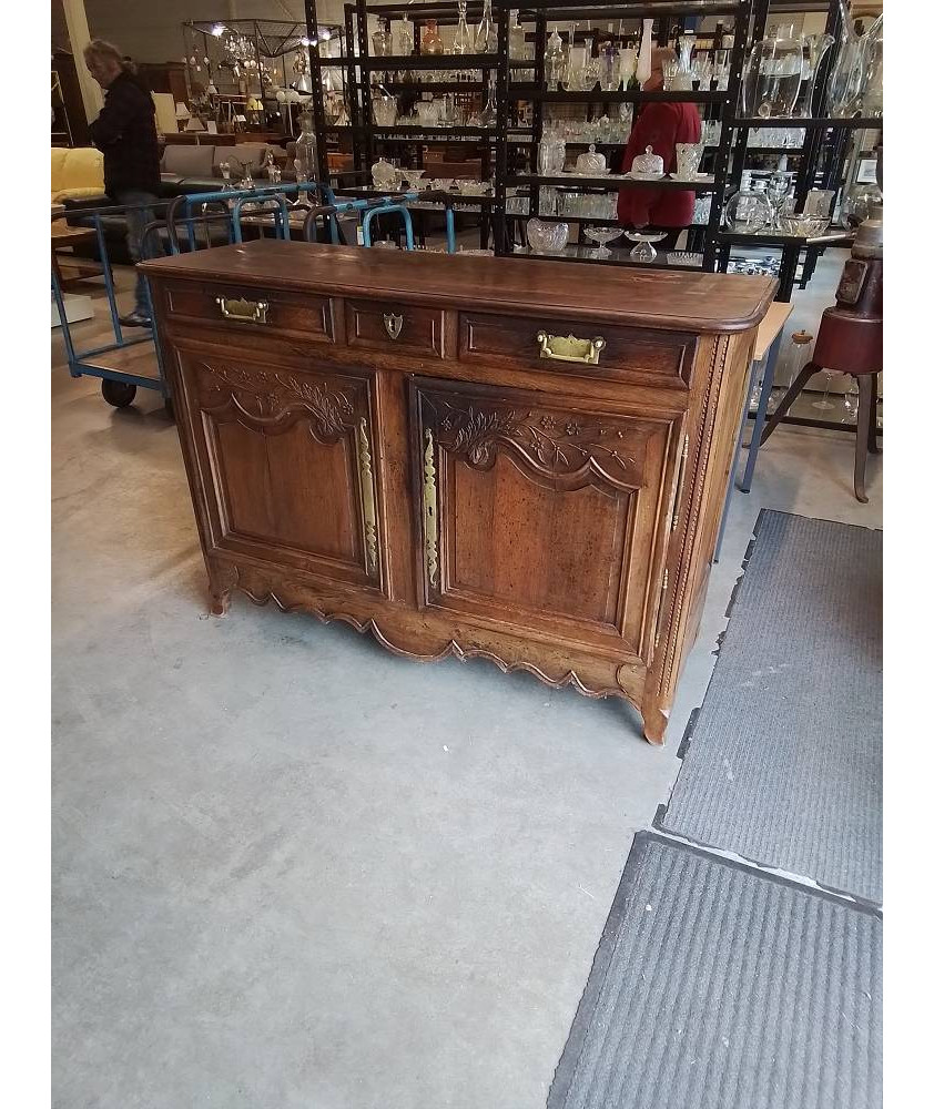 BUFFET CAUCHOIS SCULPTE 3 TIROIRS 2 PORTES  XIXE