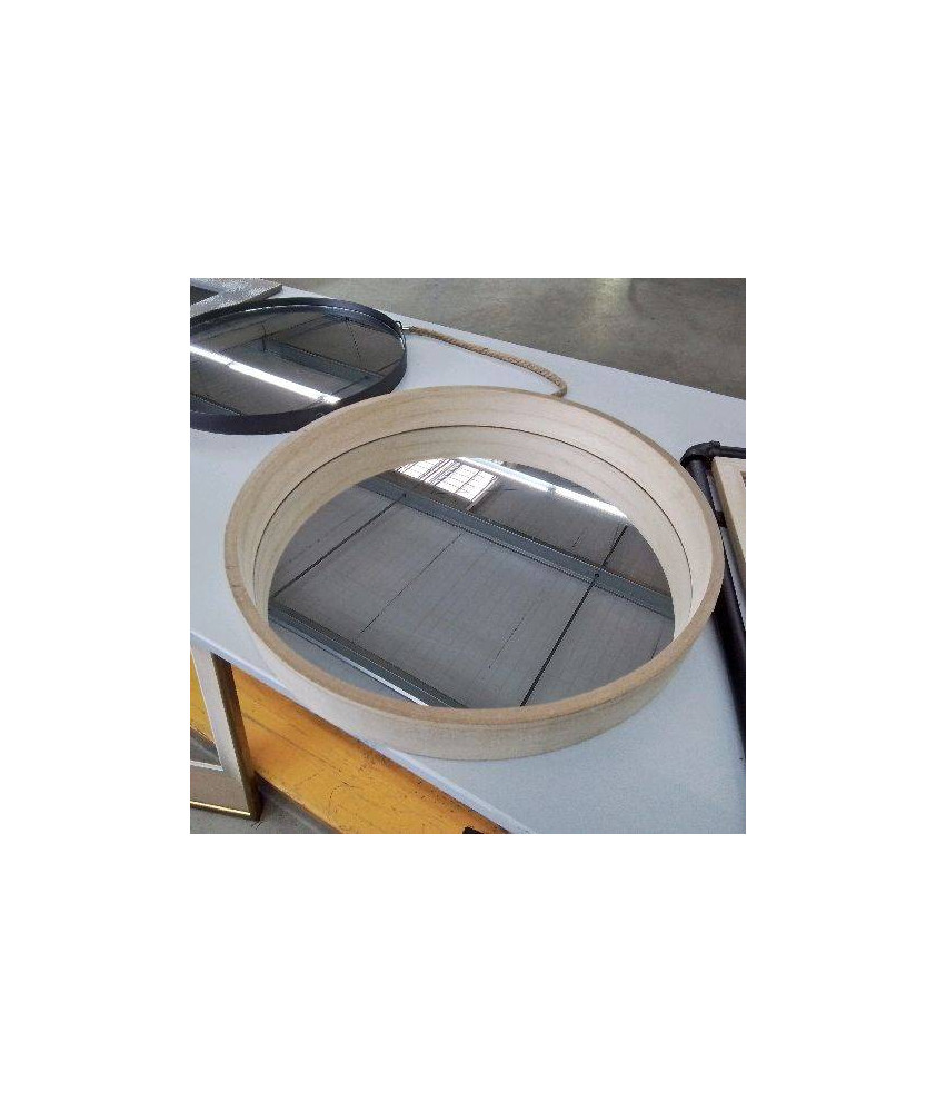 MIROIR ROND BOIS CLAIR