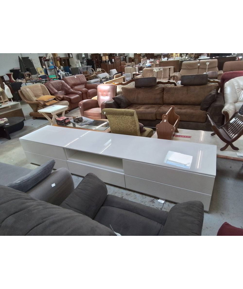 MEUBLE TV BLANC LAQUÉ