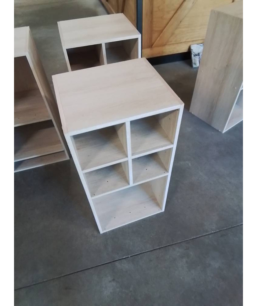 ÉTAGÈRE BOIS CLAIR 5 NICHES 