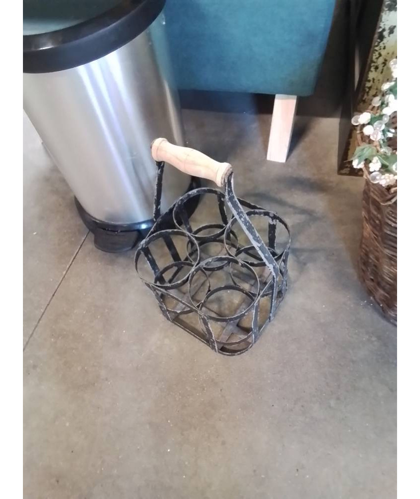 PORTE BOUTEILLES FER FORGÉ NOIR ANSE BOIS 