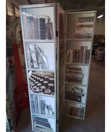 PARAVENT 3 FEUILLES DÉCOR AUX LIVRES 