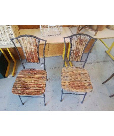 CHAISE PLIABLE BAMBOU ET MÉTAL 