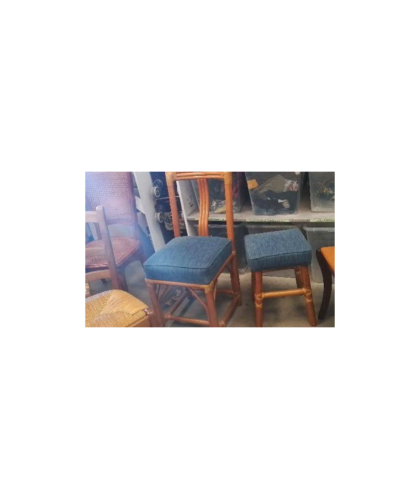 CHAISE ROTIN TISSU - MAURIION FRANCE