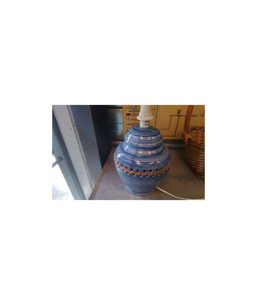 PIED DE LAMPE BLEU/ TRESSE