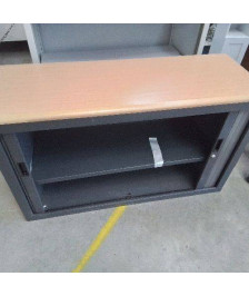 ARMOIRE DE BUREAU A RIDEAU BASSE NOIRE