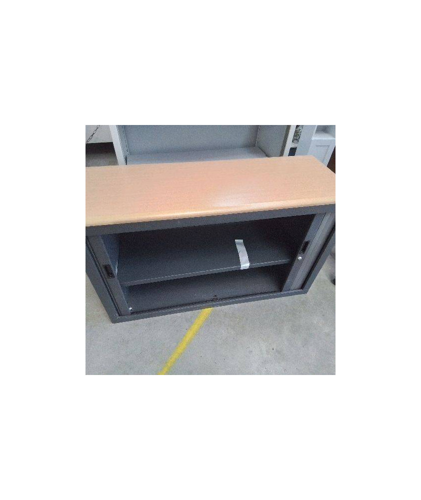 ARMOIRE DE BUREAU A RIDEAU BASSE NOIRE