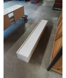 ÉTAGÈRE MURALE BOIS BLANC LAQUÉ 1 PORTE BATTANTE 180X27X26CM