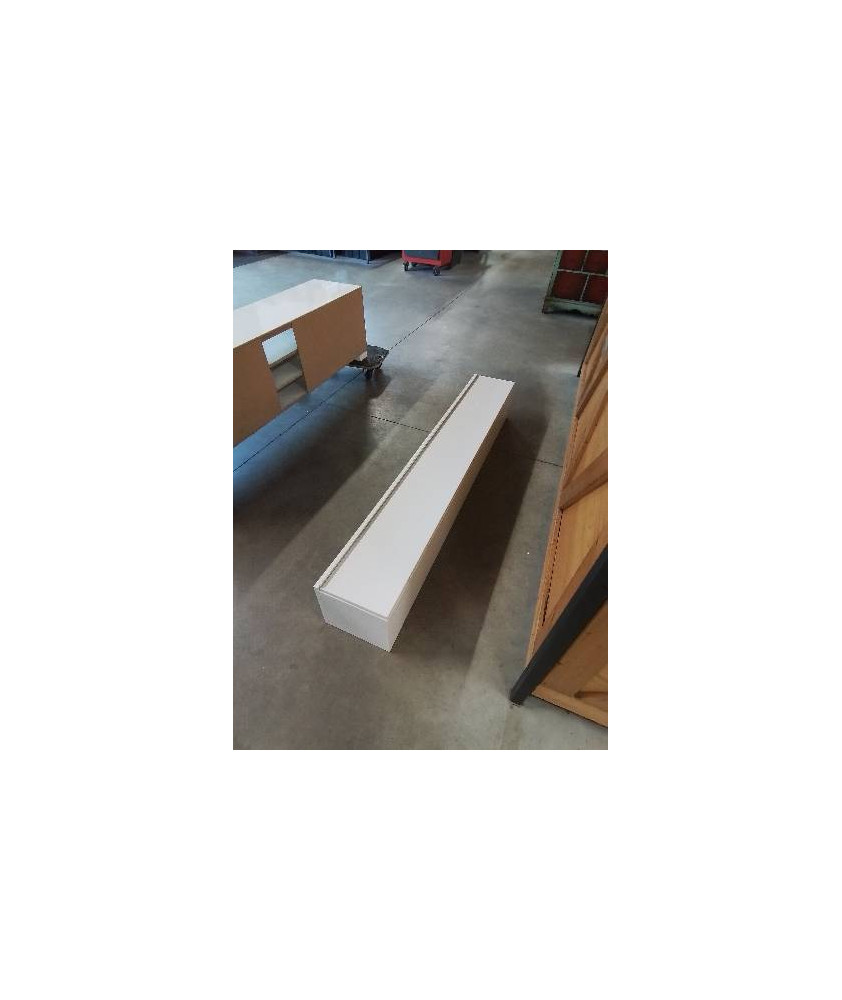 ÉTAGÈRE MURALE BOIS BLANC LAQUÉ 1 PORTE BATTANTE 180X27X26CM