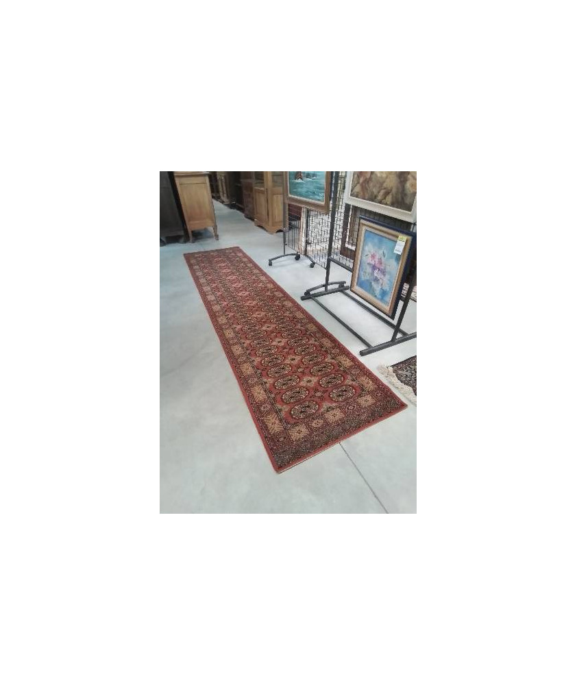 TAPIS LAINE CHEMIN   ROUGE VERT NOIR 350X86CM