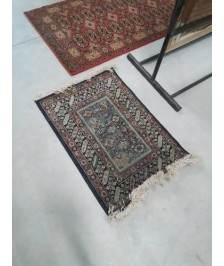 TAPIS LAINE MARRON BLEU 90X61CM