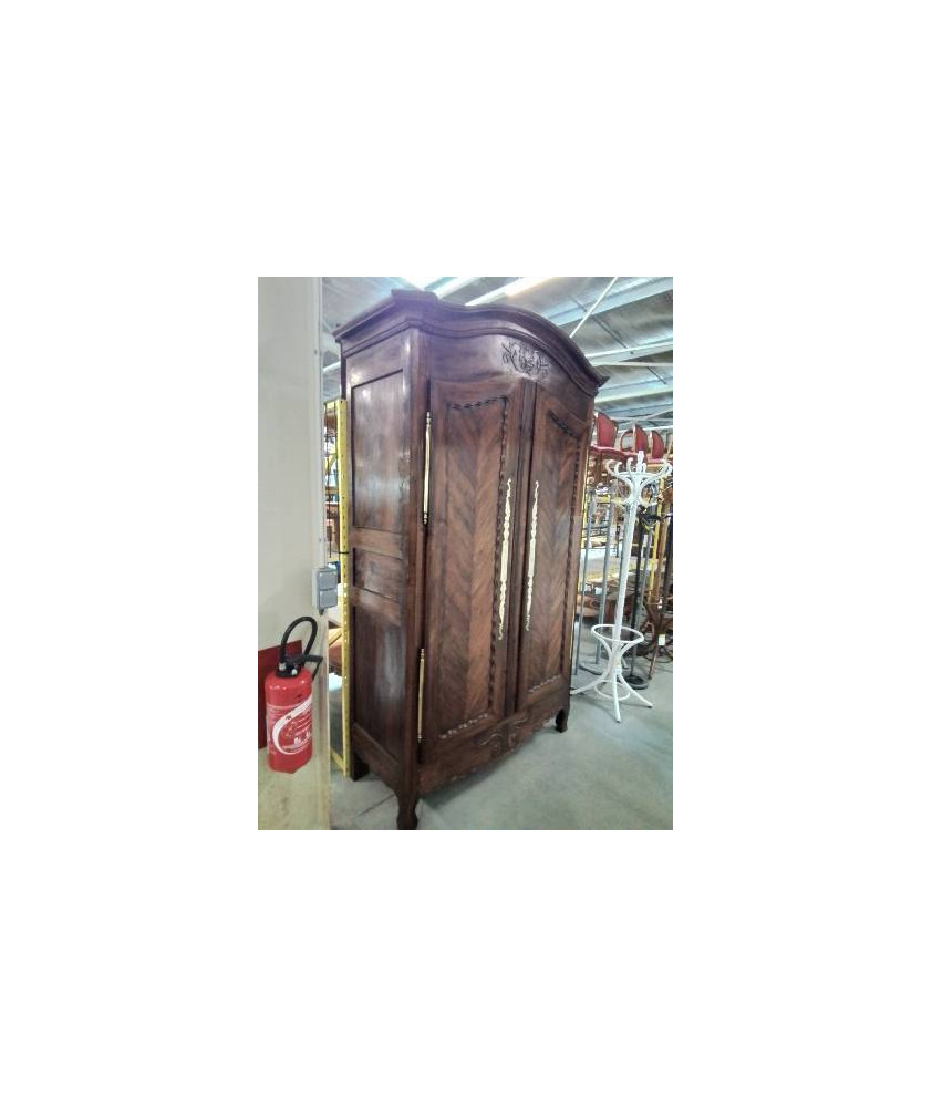 ARMOIRE RÉGENCE MOULUREE LINGERE ET PENDERIE 2 PORTES 