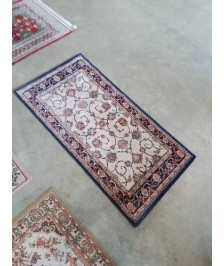 TAPIS LAINE ECRU BLEU ROUGE 120X60CM