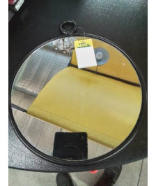 MIROIR ROND FER FORGÉ NOIR