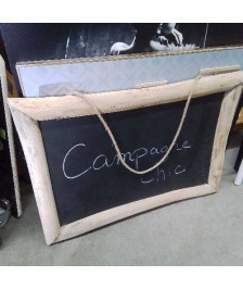 CADRE BOIS ET ARDOISE NOIRE AVEC CORDE