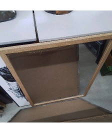 MIROIR RECTANGULAIRE EFFET BOIS 